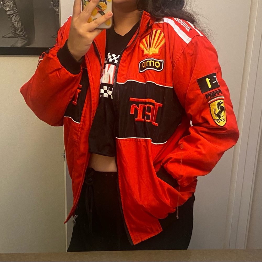 F1 Ferrari Racing Jacket- Red, Size XL style of Nascar Jackets